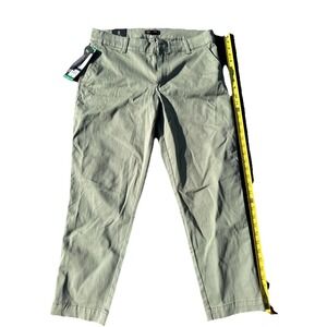 Banana Republic Women's Cropped Chino Pants Green Size 12 Stretch NWT